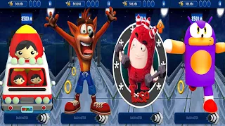 Tag With Ryan Vs Crash Bandicoot: On the Run Vs Oddbods Turbo Run Vs Sonic Dash Gameplay Race