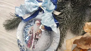 Ёлочные игрушки с 3D-эффектом! DIY Christmas decorations with 3D effect!