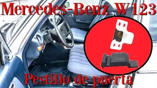 Mercedes Benz w123 - Arreglo del pestillo de puerta con recambio de goma plastico tutorial clase E