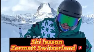 Ski lesson Zermatt Switzerland, 2days, ski technique and learning short turns.