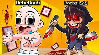 ¡BEBE NOOBSI SE CONVIERTE EN .EXE Y ATACA A BEBE NOOB! 😰😱MINECRAFT ROLEPLAY