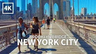 [4K] NEW YORK CITY - Walking Brooklyn Bridge, Manhattan, Brooklyn, NYC Historic Landmark, Travel