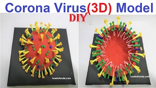 corona virus model(3D) making using waste materials  | DIY | howtofunda