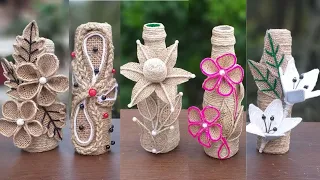 DIY 7 Jute Burlap Bottle Decoration Ideas || Handmade Home Decorating Ideas Easy