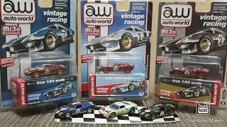 Ford vs.Ferrari Unboxing Autoworld Race used 1965 Ford GT40's regular and ultra red chase variations