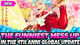 *THE FUNNIEST MESS UP EVER* IN THE 4TH ANNI GLOBAL UPDATE (7DS Grand Cross)