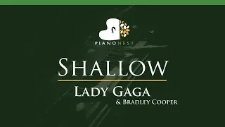 Lady Gaga, Bradley Cooper - Shallow - LOWER Key (Piano Karaoke / Sing Along)