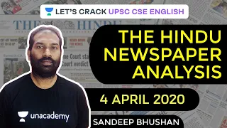 Complete Analysis of The Hindu Newspaper | 4 April 2020 | Crack UPSC CSE/IAS 2020