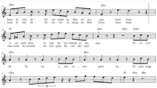 (octaved update)  Sous Le Ciel De Paris - Edith Piaf, Eb-Instrument Play-along