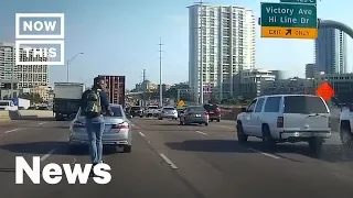 Man Crosses Dallas Highway on Electric Scooter | NowThis