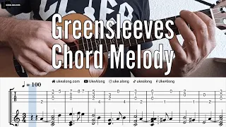Greensleeves Chord Melody Ukulele Play Along with Tabs