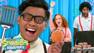 KRABBY PATTY Flipping Challenge + MORE SpongeBob Trivia | SpongeBob SmartyPants Ep. 5