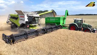 Getreideernte 2023 Gerste dreschen Mähdrescher CLAAS Traktor FENDT Lohnunternehmer Landwirtschaft 4.