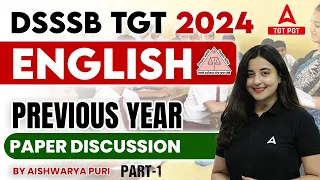 DSSSB Vacancy 2024 | DSSSB TGT English Previous Year Question Paper #1 By Aishwarya Ma'am