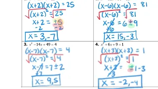 Algebra - 9.4 Day 1 Notes (Completing the Square) ALG NOTES 9.4 1