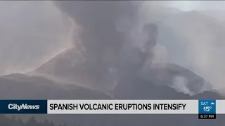Volcanic eruptions intensify on Spanish island