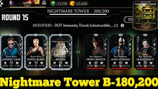 Nightmare Tower Boss Battle 200 & 180 Fight + Reward MK Mobile