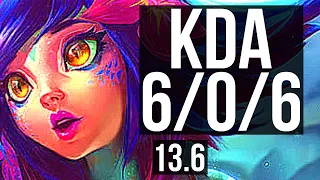 NEEKO vs AKALI (MID) | 6/0/6, 300+ games, Dominating | KR Master | 13.6