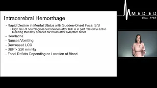 Neurovascular Crisis: Caring for Stroke Patients: Hemorrhagic Stroke - MED-ED