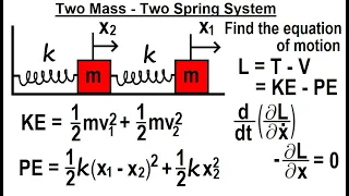 Physics 68 Lagrangian Mechanics (18 of 32) Two Mass - Two Spring System