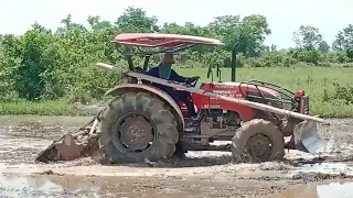 New Project Amazing Power  Tractor Kubota M6040SU Wood Plow The Field In water Dirty