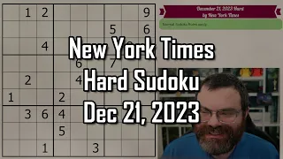 NYT Hard Sudoku Walkthrough | December 21, 2023