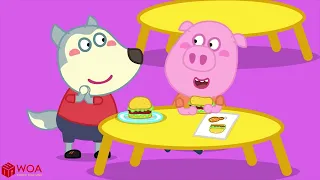 Wolfoo Don't Plays 100 Layers Food Challenge   Healthy Habits for Kids   Wolfoo Family Kids Cartoon