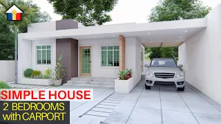SMALL HOUSE WITH 2 BEDROOMS AND CARPORT / SIMPLE HOUSE DESIGN