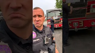 Cop Pranks Firefighter by Giving Him Ticket - Hilarious Reaction! 😂 #shorts