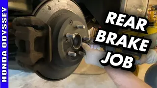 How To Replace Rear Brake Rotors And Pads 2011-2017 Honda Odyssey