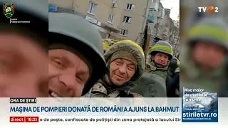 Mașina de pompieri donată de români a ajuns la Bahmut