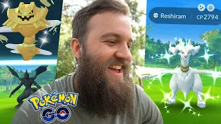 20+ Raids! - Searching For Shiny Reshiram + Zekrom (New Legendary Shiny Hunt) - Pokemon Go