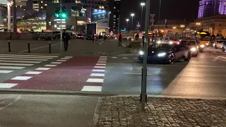 beautiful purple huracan & dodge challanger in city center in  Warsaw * pure sound*