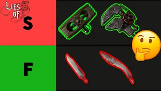 Ranking Lies of P Weapons on a Tier List