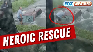 Texas Couple Rescues Truck Driver Trapped In Flooded Vehicle