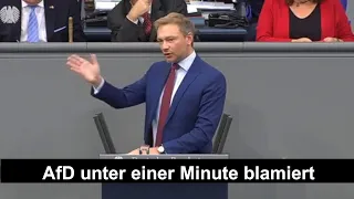 Lindner (FDP) blamiert die AfD unter einer Minute