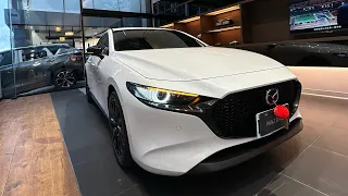 2023 Mazda3 White color - exterior and interior Hatchback 5 seats