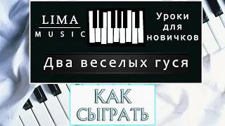 Легкая Мелодия На Пианино Для Начинающих — Уроки Фортепиано — Два Веселых Гуся