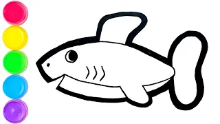 How To Draw Baby Shark Easy Step By Step Drawing Tutorial Video For Kids || @kidsartguru