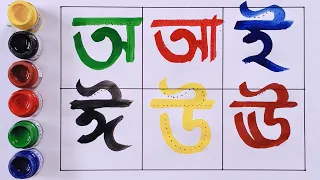 অ'য় অজগরটি আসছে তেড়ে, আ'য় আমটি আমি খাবো পেড়ে, Bangla bornomala, Sorborno, অ  আ ই ঈ উ ঊ, ১৯৫