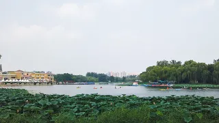 [4K] walk in Chaoyang Park one of the largest parks in the city.  Beijing China