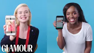 Elle Fanning & Aja Naomi King Show Us the Last Thing on Their Phones | Glamour