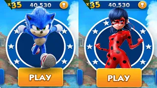 Sonic Dash vs Miraculous Ladybug - Movie Sonic vs All Bosses Zazz Eggman All 61 Characters Unlocked
