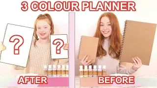 TWIN TELEPATHY 3 COLOR PAINT *DIY School Planner Makeover Challenge | Sis Vs Sis | Ruby and Raylee