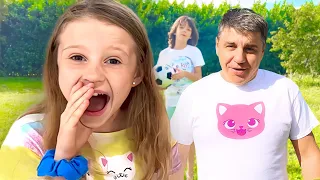 Nastya y sus amigos ayudan a un padre cansado