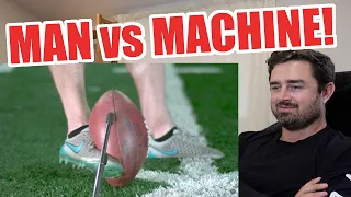 Rugby Fan Reacts to World's Longest Field Goal-  Robot vs NFL Kicker!