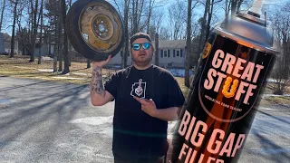 Filling A CAR TIRE With EXPANDING FOAM!