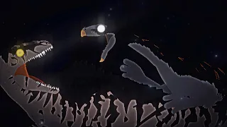 giganotosaurus vs therizinosaurus // REMAKE // dinosaur battle // stick nodes animation