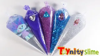 Making ★TROLLS★ Glitter Slime with Piping Bags | Most Satisfying Slime ★ASMR★Relaxing★ DIY Slime