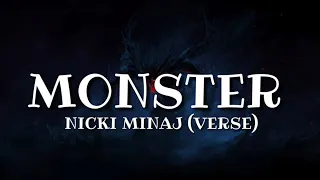Nicki Minaj - Monster (Verse - Lyrics) [Pull up in the monster]